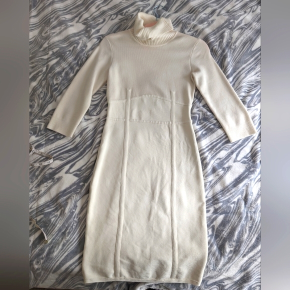 Bebe Size S White fitted Sweater Dress - Picture 1 of 7